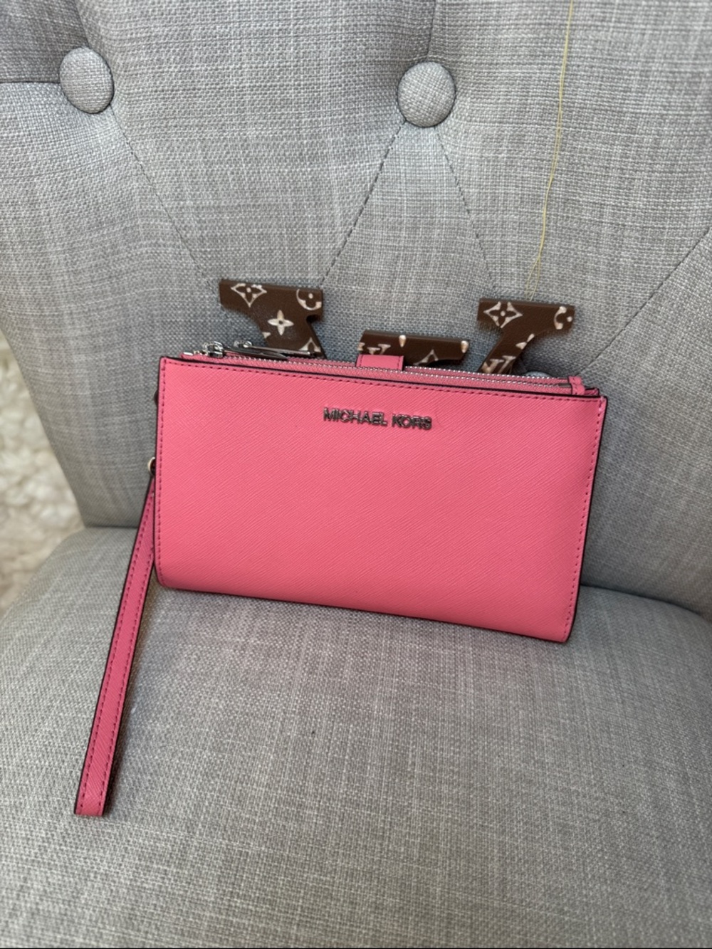 Michael Kors Vibrant Pink Clutch Wristlet